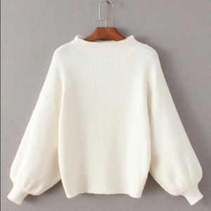 Cloud Sleeve White Sweater